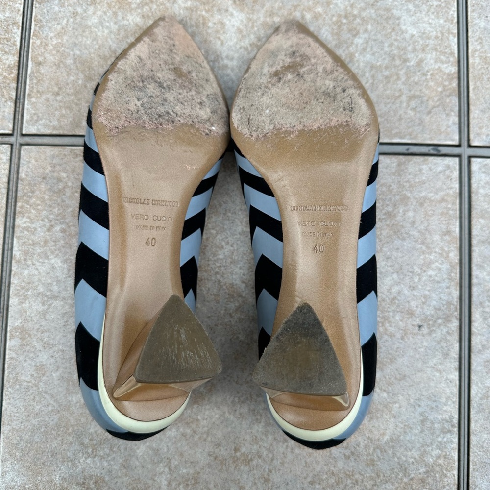 NICHOLAS KIRKWOOD  ZIGZAG PRINT LEATHER PUMPS - Picture 8 of 15